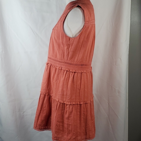 Summer Chelsea & Violet Sleeveless Lace Inset Ruffled Tiered Dress size Medium - Picture 4 of 12